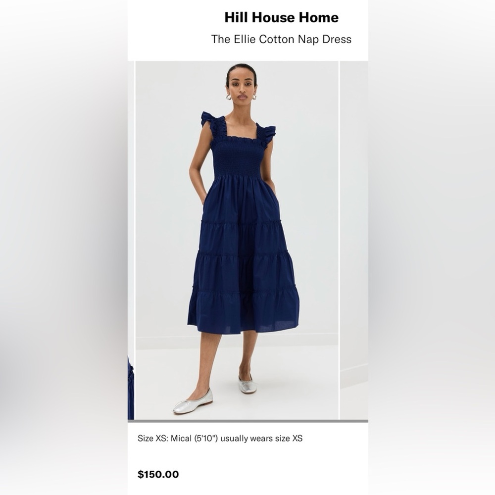 Hill House Nap dress. Midnight or Navy blue Cotton Dress. small